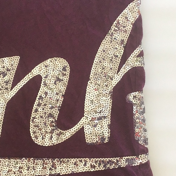 PINK VICTORIAS SECRET OVERSIZED SEQUIN LONG SLEEVE TEE SHIRT MEDIUM - Picture 11 of 13